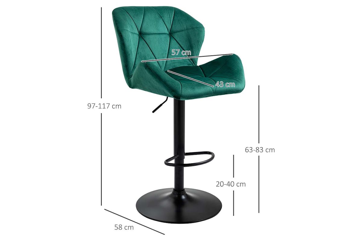 Homcom Footrest Barstool | Green-5