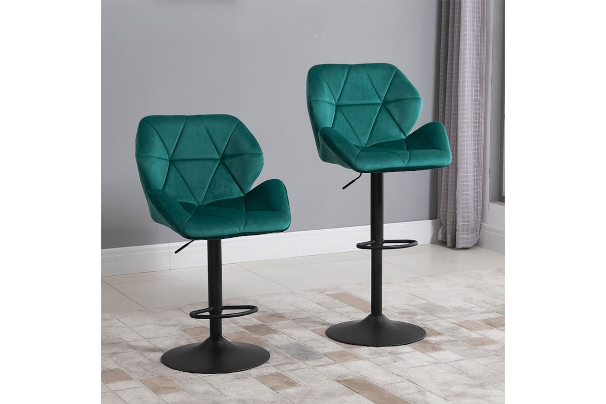 Homcom Footrest Barstool | Green-6