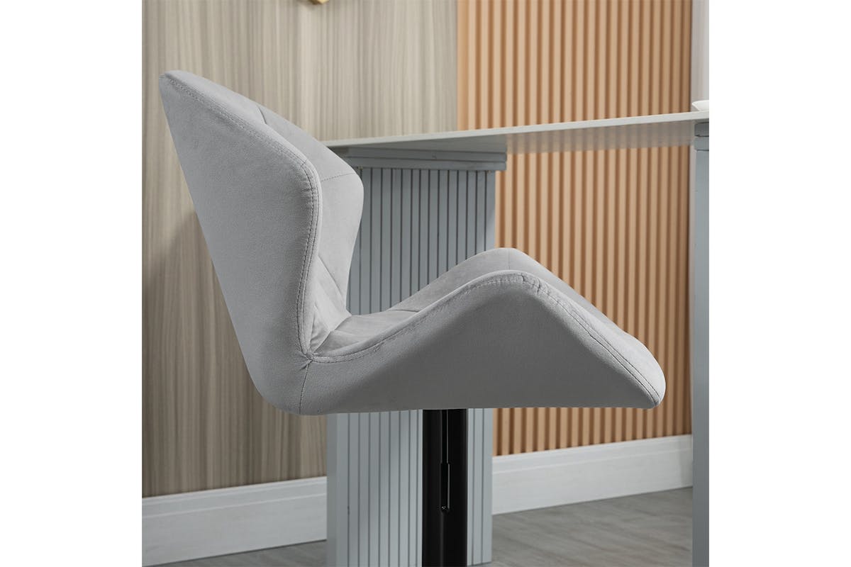Homcom Bar Stools with Metal Frame Footrest | Grey | Set of 2-6