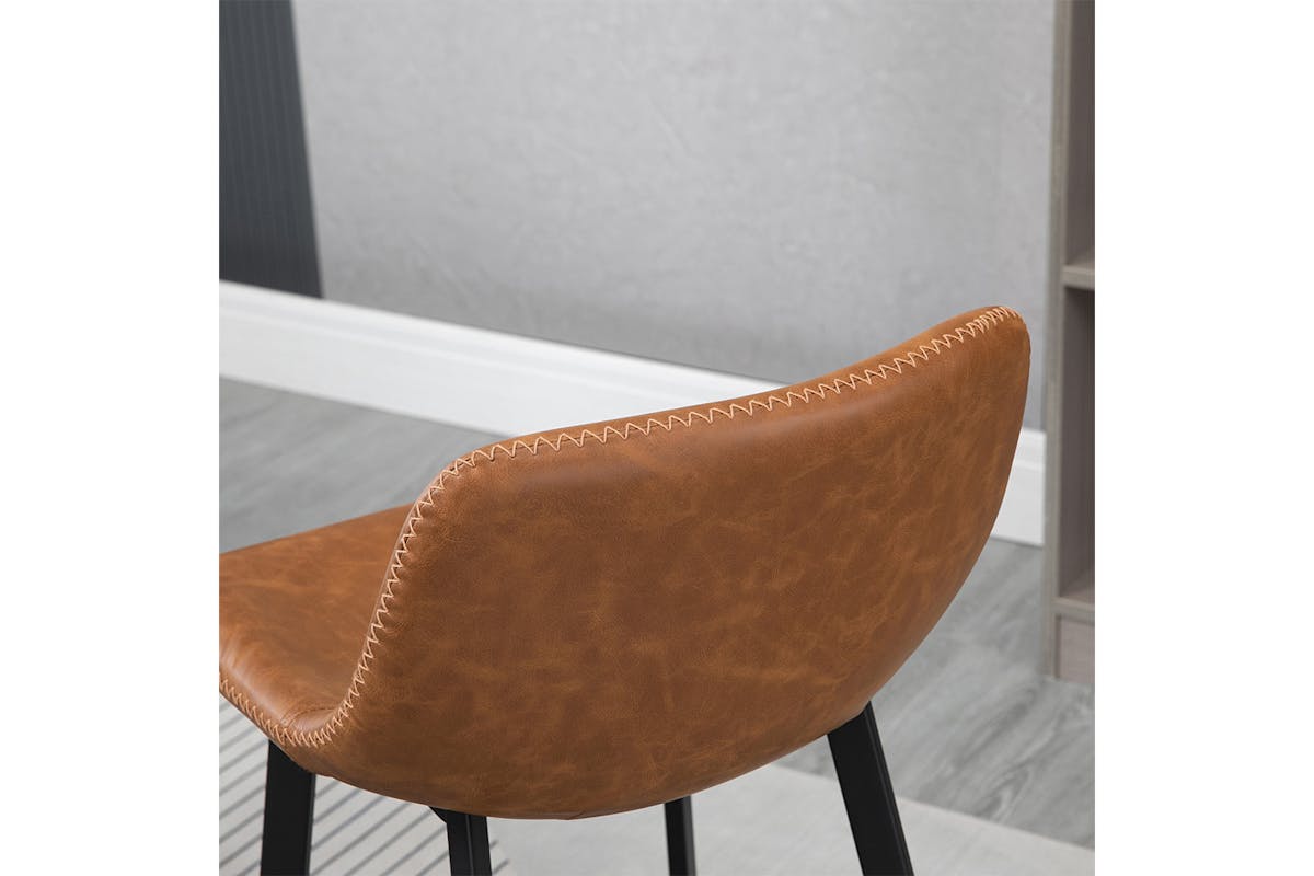 Homcom Bar Stools with Steel Legs | Brown/Black | Set of 2-6