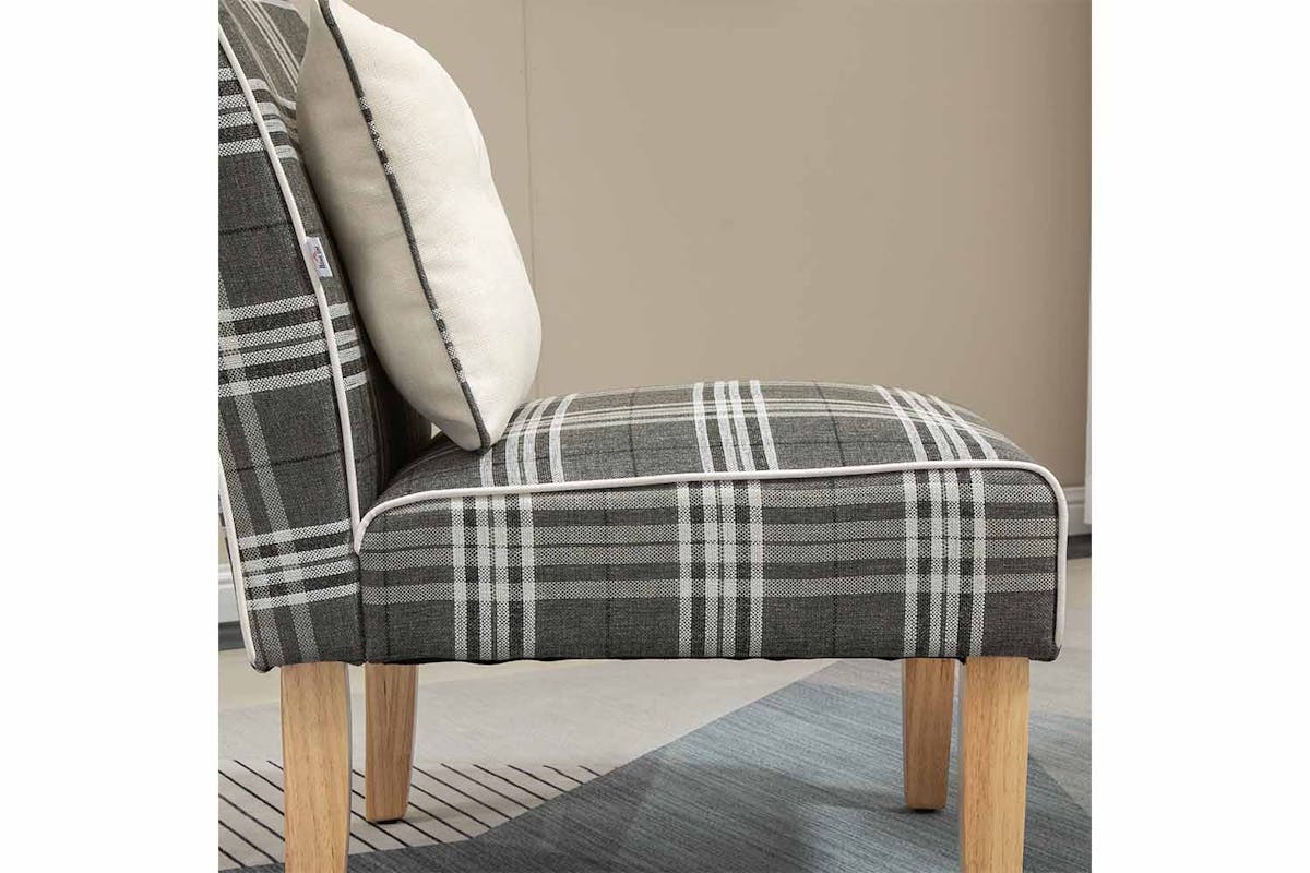 Homcom Modern Dining Chair with Pillow | Grey/Natural-2