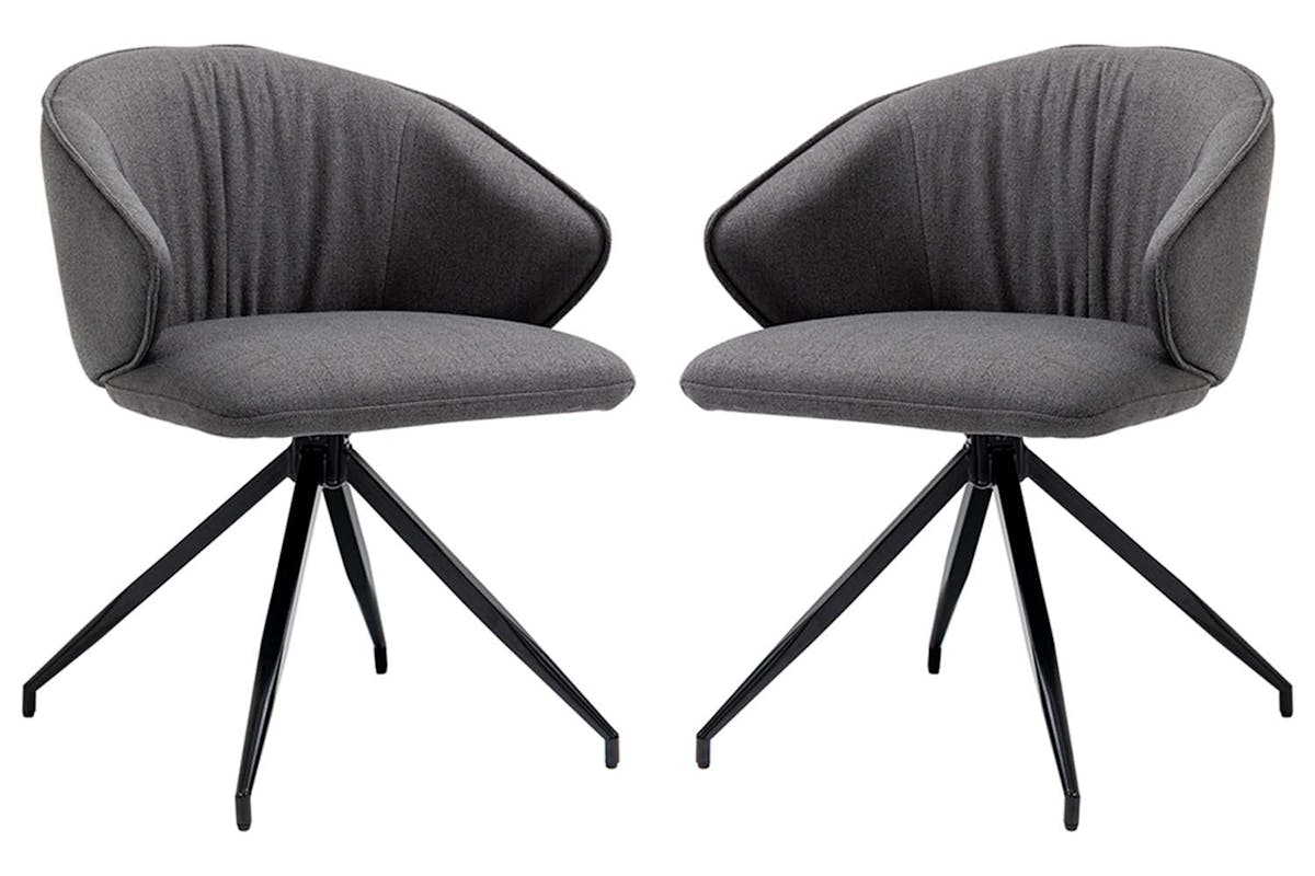 Homcom Dining Chairs | Dark Grey/Black | Set of 2