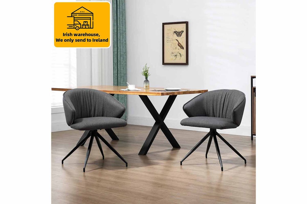 Homcom Dining Chairs | Dark Grey/Black | Set of 2-7
