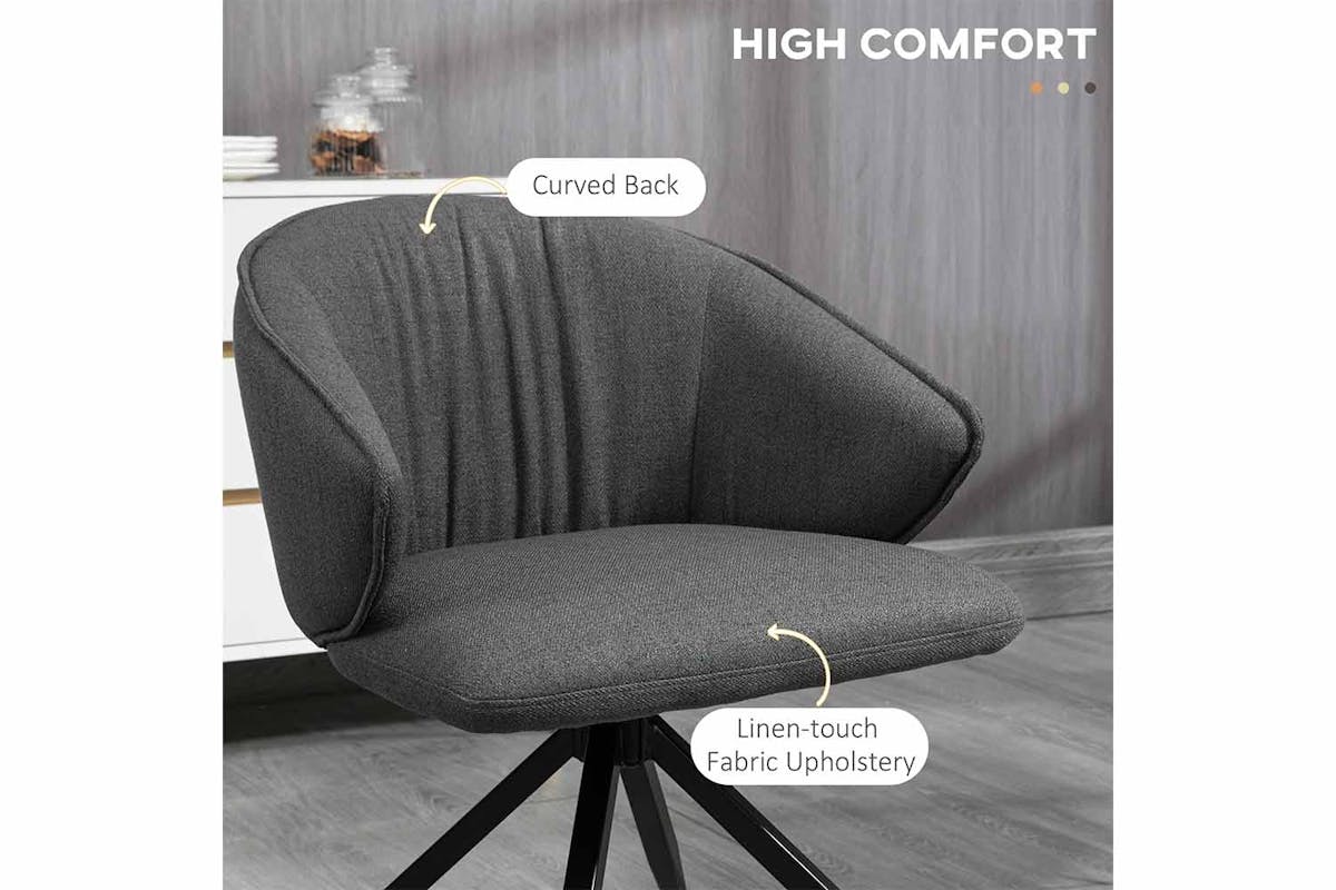 Homcom Dining Chairs | Dark Grey/Black | Set of 2-5