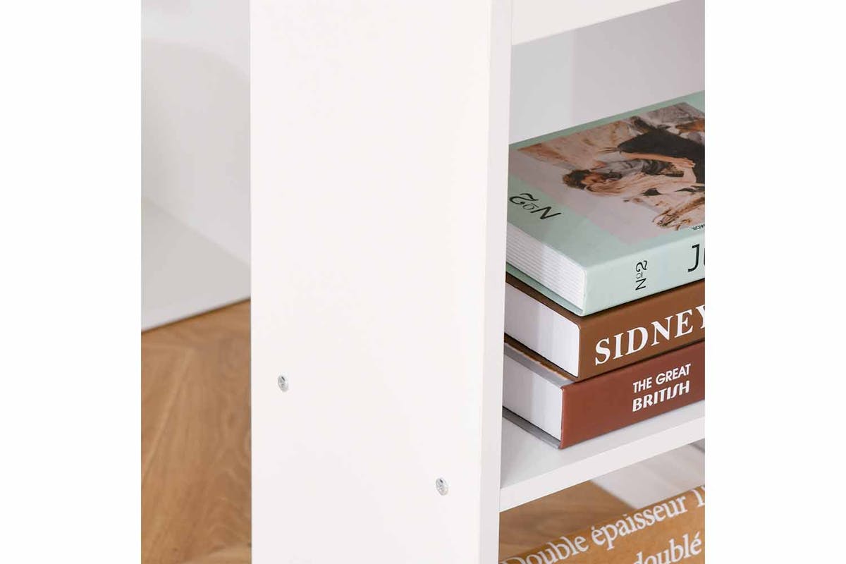 Homcom Computer Desk with Bookshelf | White-2