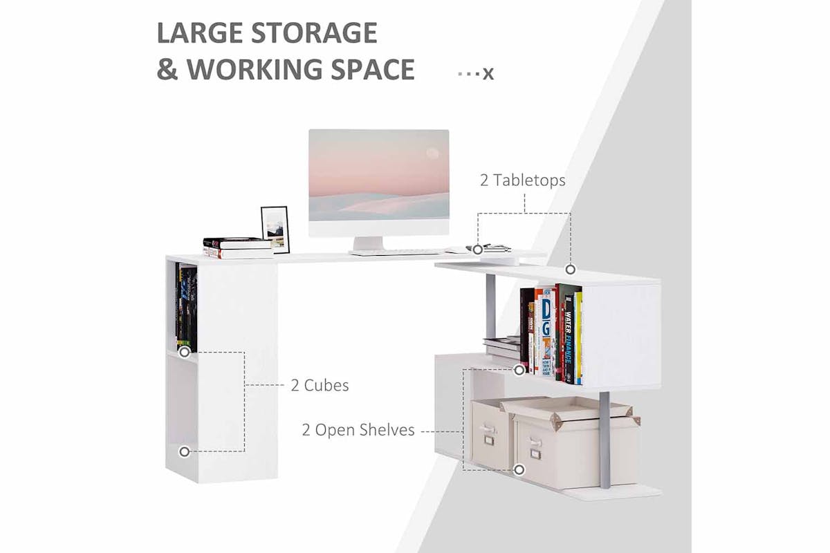 Homcom Home Office Computer Desk | White-4