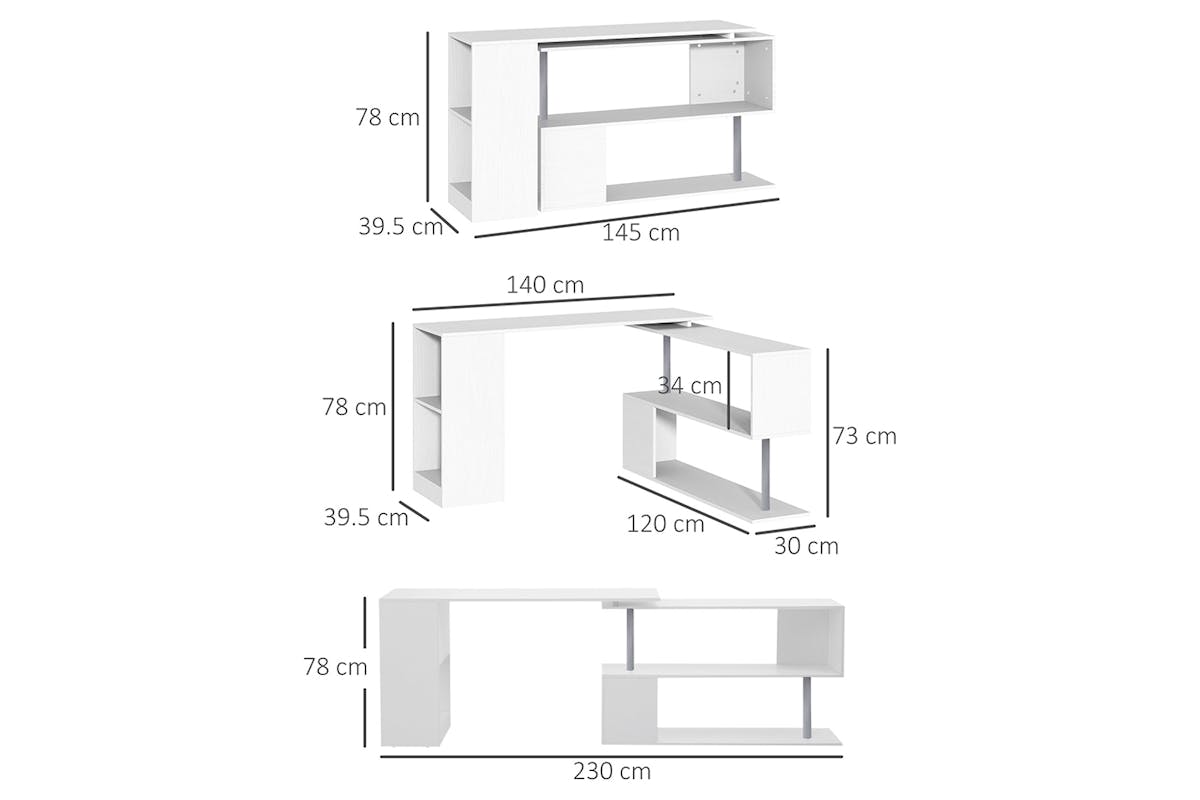 Homcom Home Office Computer Desk | White-5