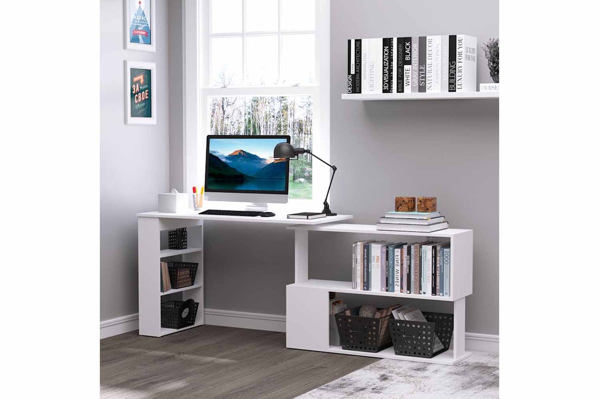 Homcom Home Office Corner Desk | White-2