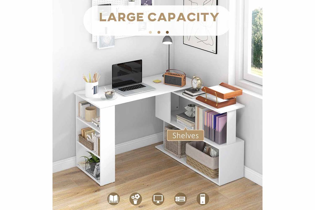 Homcom Home Office Corner Desk | White-3