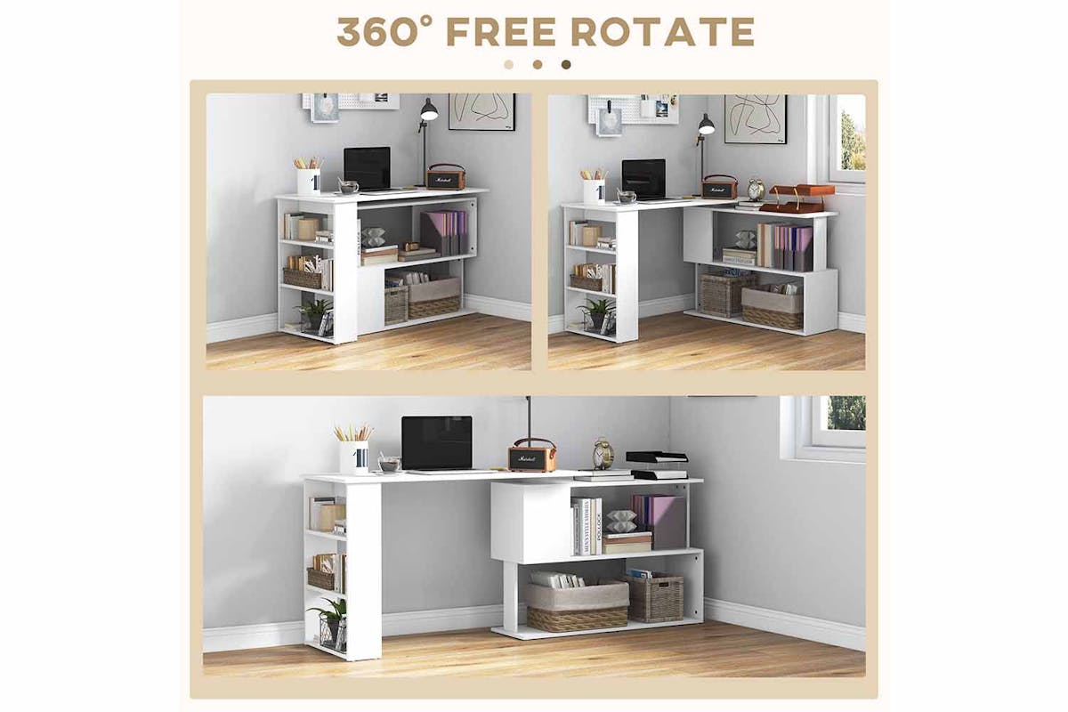 Homcom Home Office Corner Desk | White-4