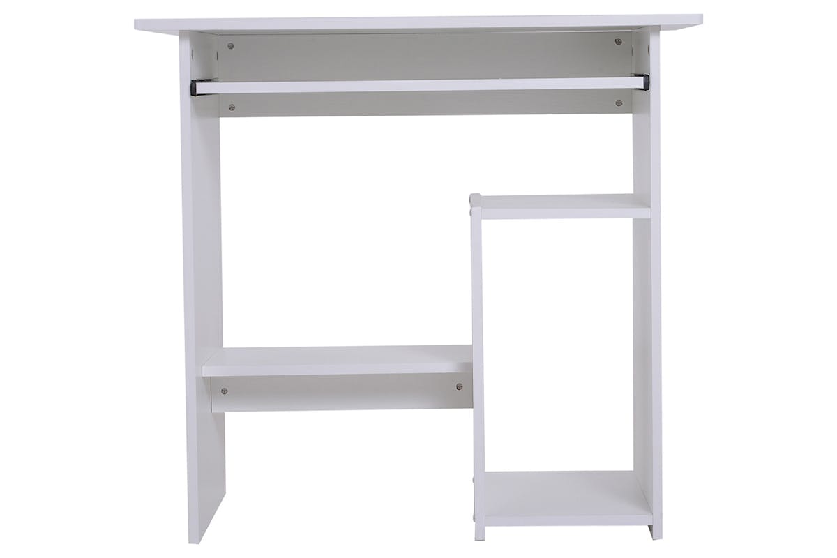 Homcom Computer Desk with Keyboard Tray & Storage Shelf | White-6