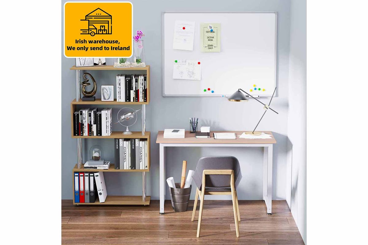 Homcom Computer Desk | Oak/White-2