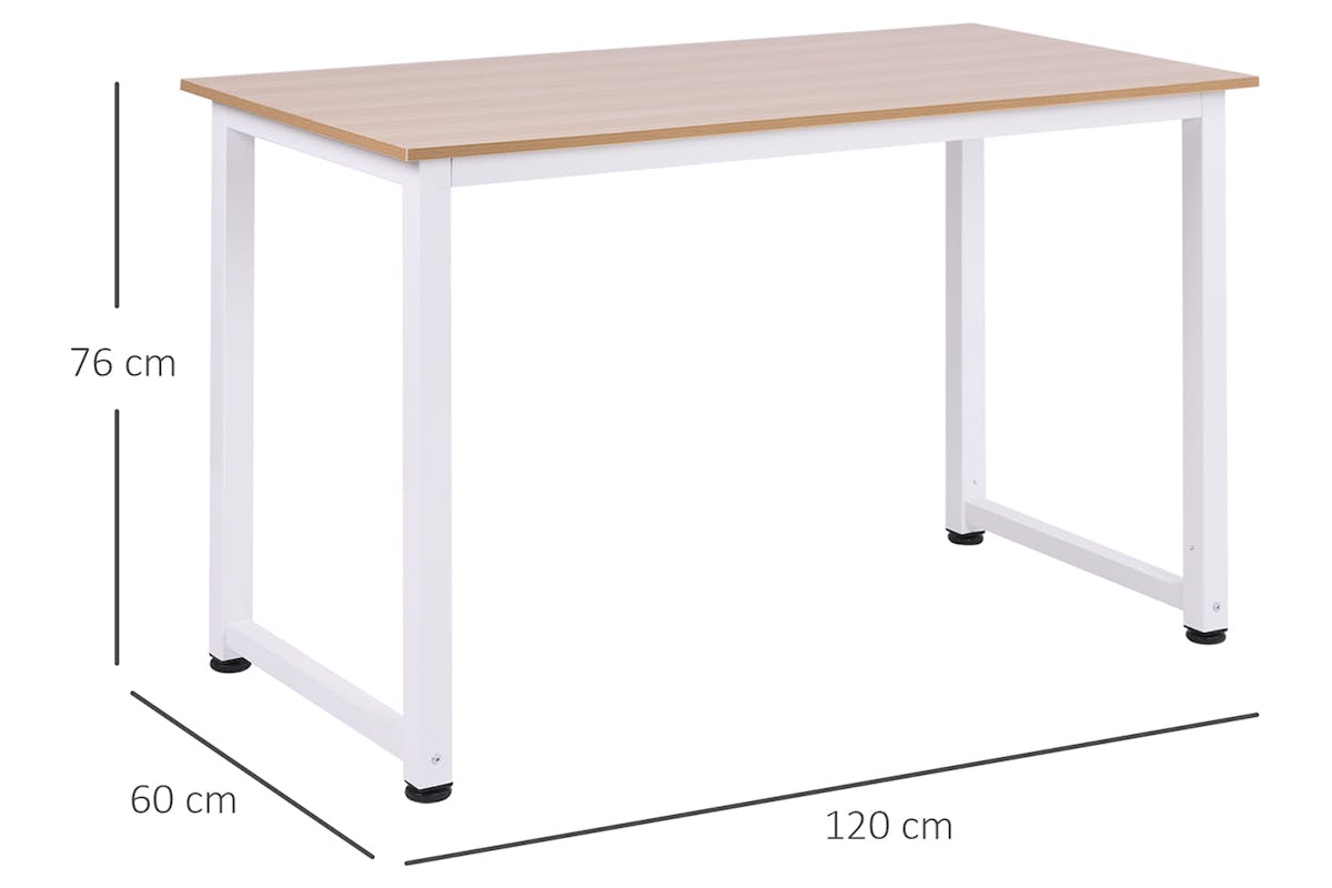 Homcom Computer Desk | Oak/White-5
