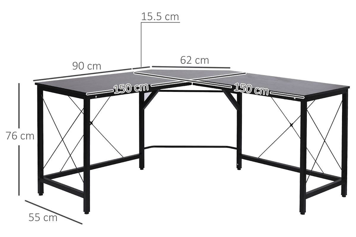 Homcom Home Office Computer Desk | Black-7