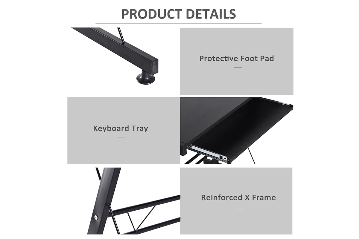 Homcom Home Office Computer Desk | Black-4