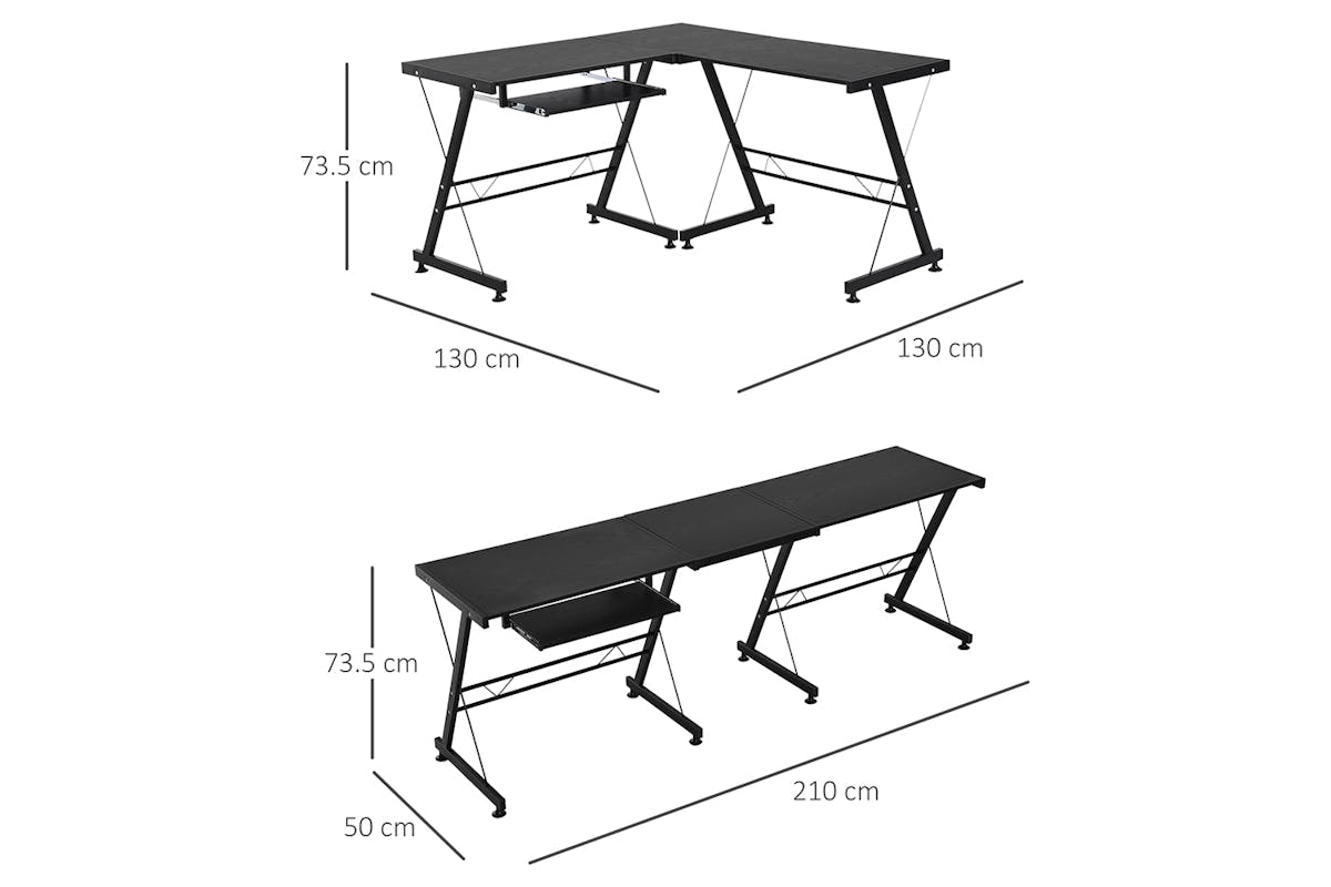 Homcom Home Office Computer Desk | Black-7
