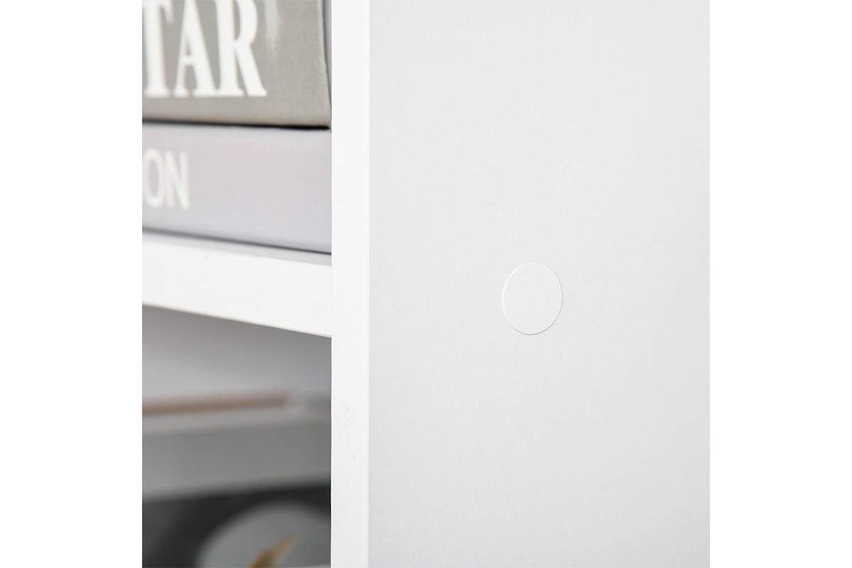 Homcom 8-Shelf Bookcase with Melamine Surface Foot Pads | White-5