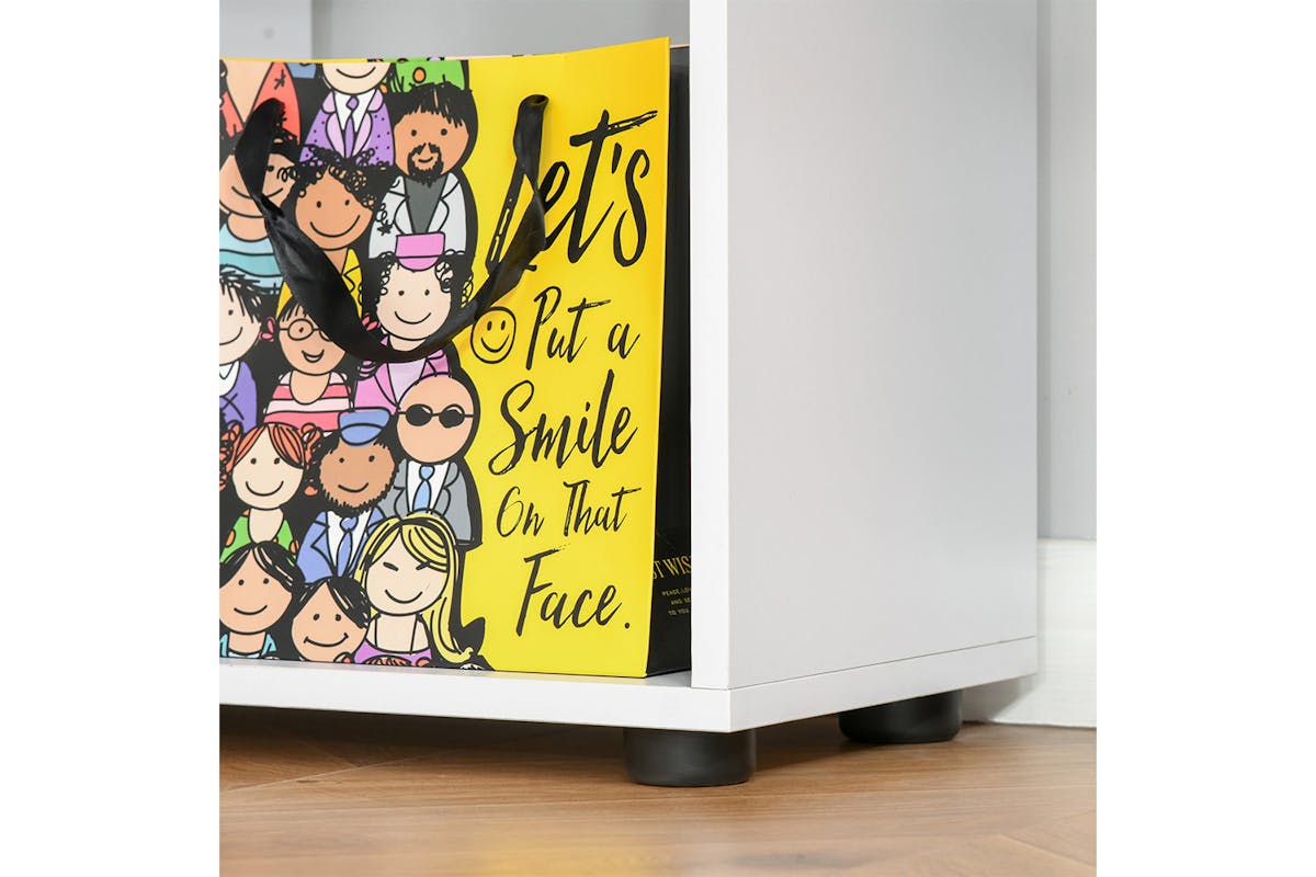 Homcom 8-Shelf Bookcase with Melamine Surface Foot Pads | White-6