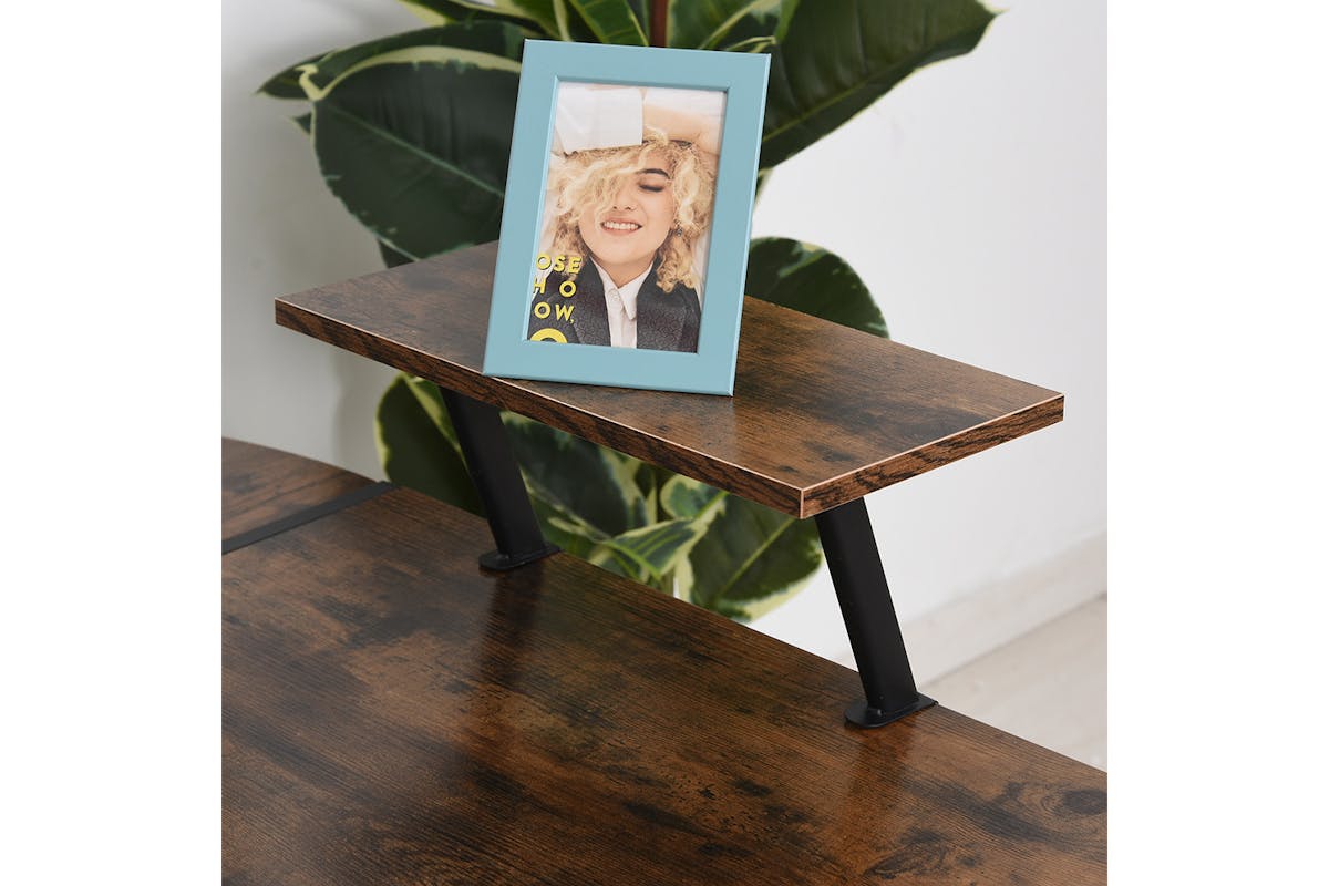 Homcom Home Office Computer Desk | Black/Wood Grain-6