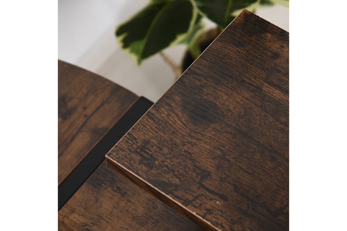 Homcom Home Office Computer Desk | Black/Wood Grain-5