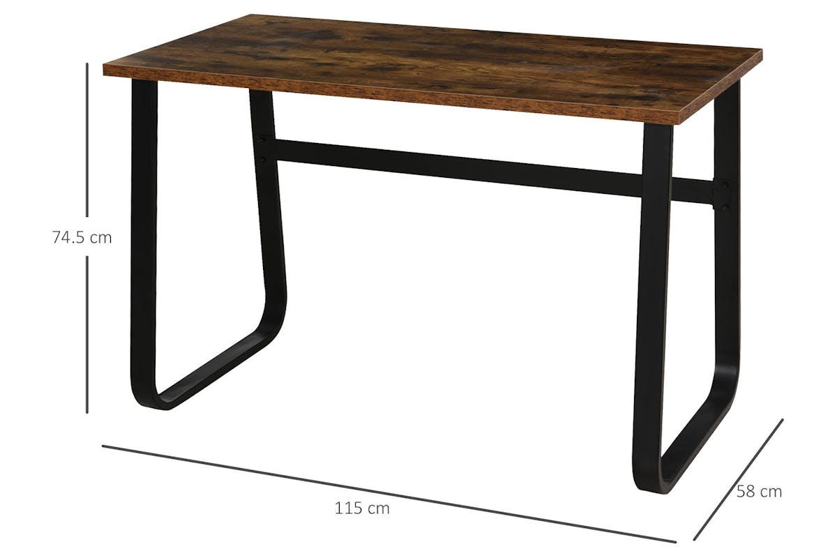Homcom Industrial Writing Desk | Brown/Black-5