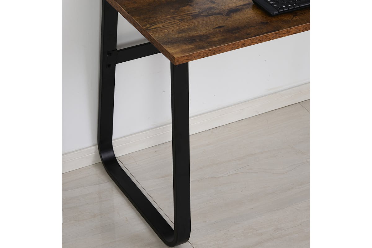 Homcom Industrial Writing Desk | Brown/Black-6