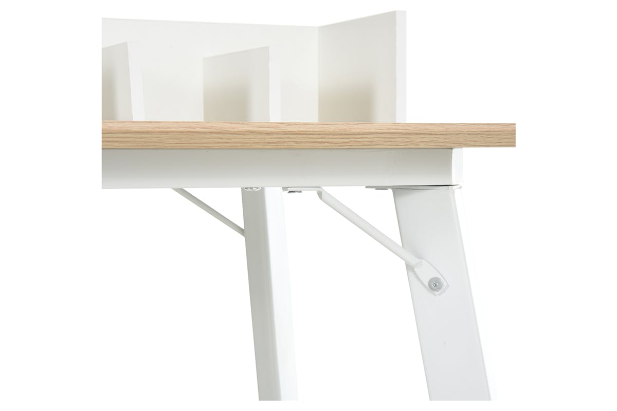 Homcom Writing Desk with Drawer| Brown/White-6