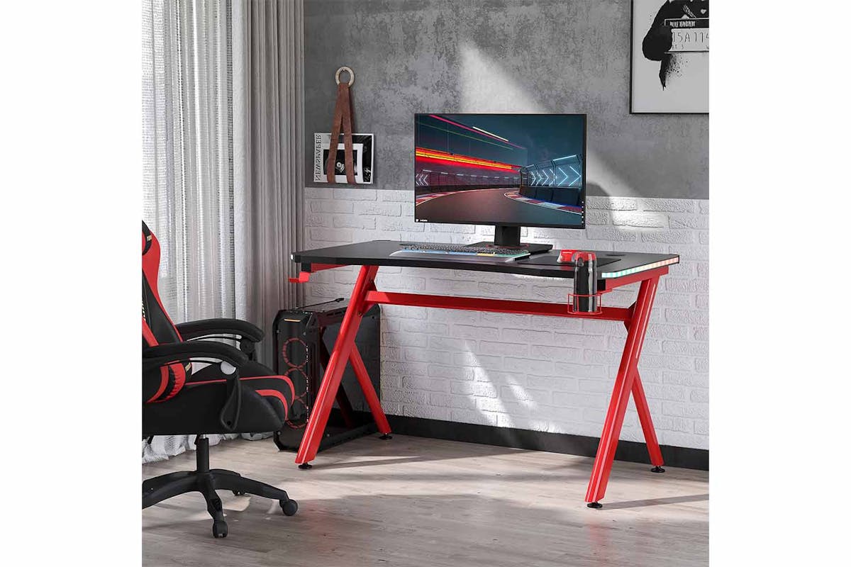 Homcom Gaming Desk | Small | Black/Red-3
