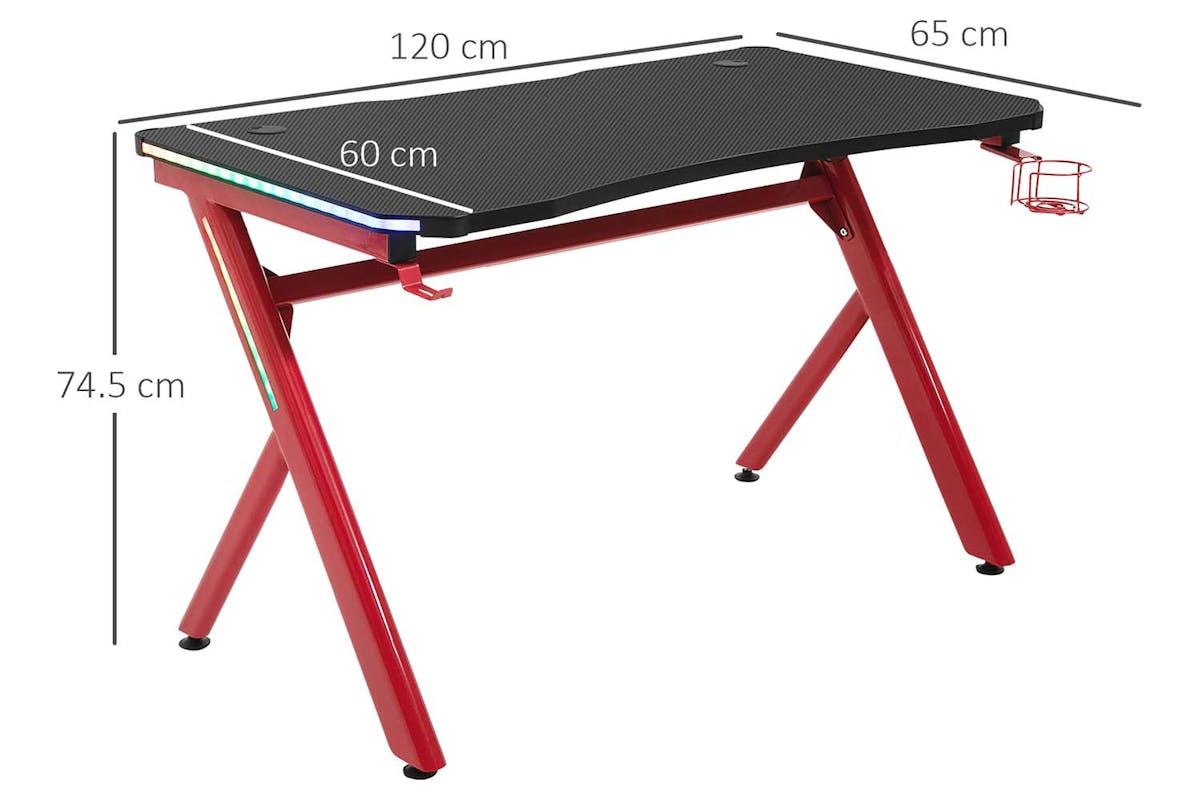 Homcom Gaming Desk | Small | Black/Red-6