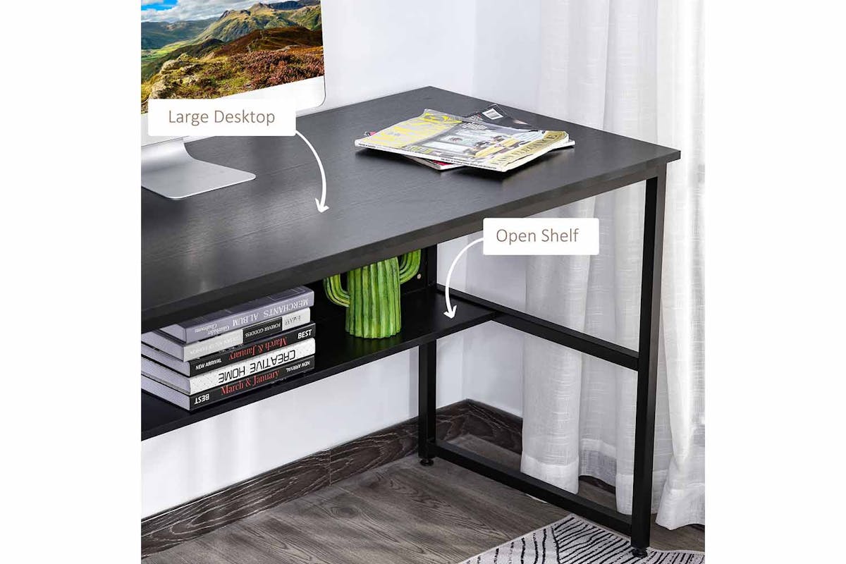 Homcom Rectangle Desk | Black-3