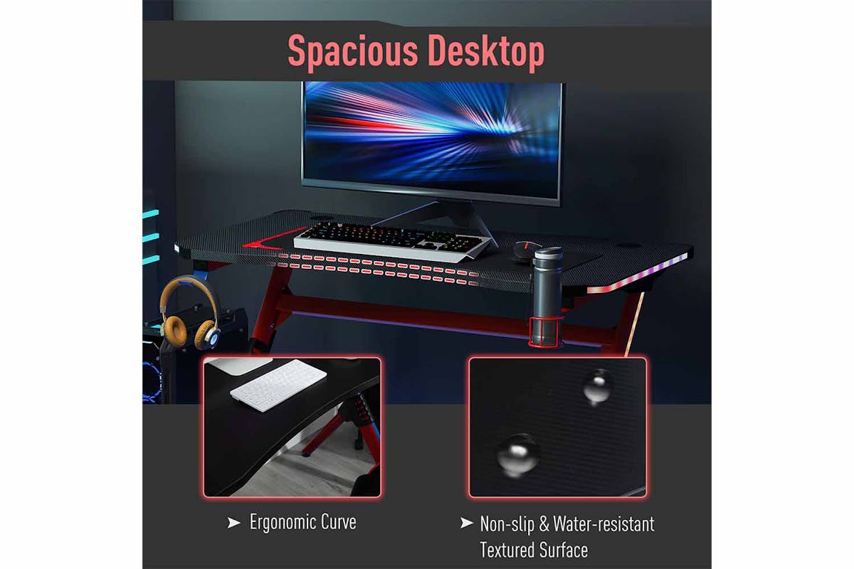 Homcom Gaming Computer Desk | Black/Red-4