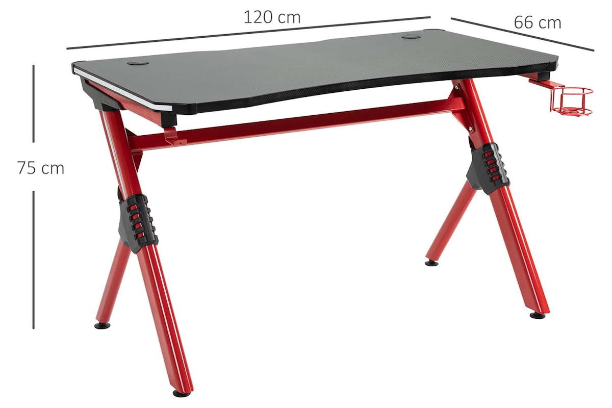 Homcom Gaming Computer Desk | Black/Red-6