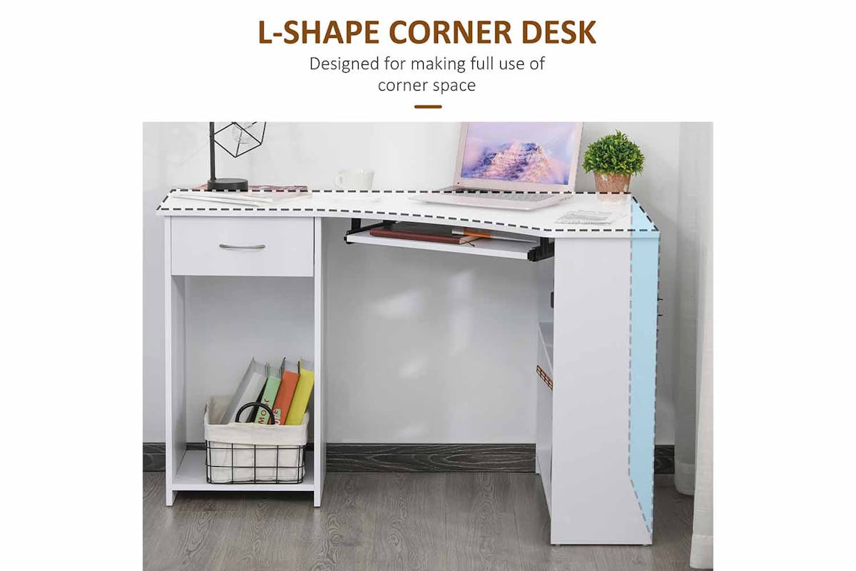 Homcom Home Office Computer Desk | White-3