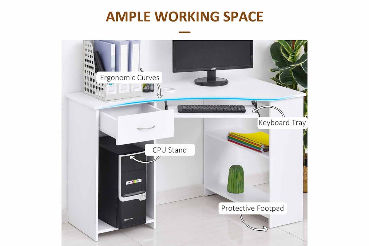 Homcom Home Office Computer Desk | White-4