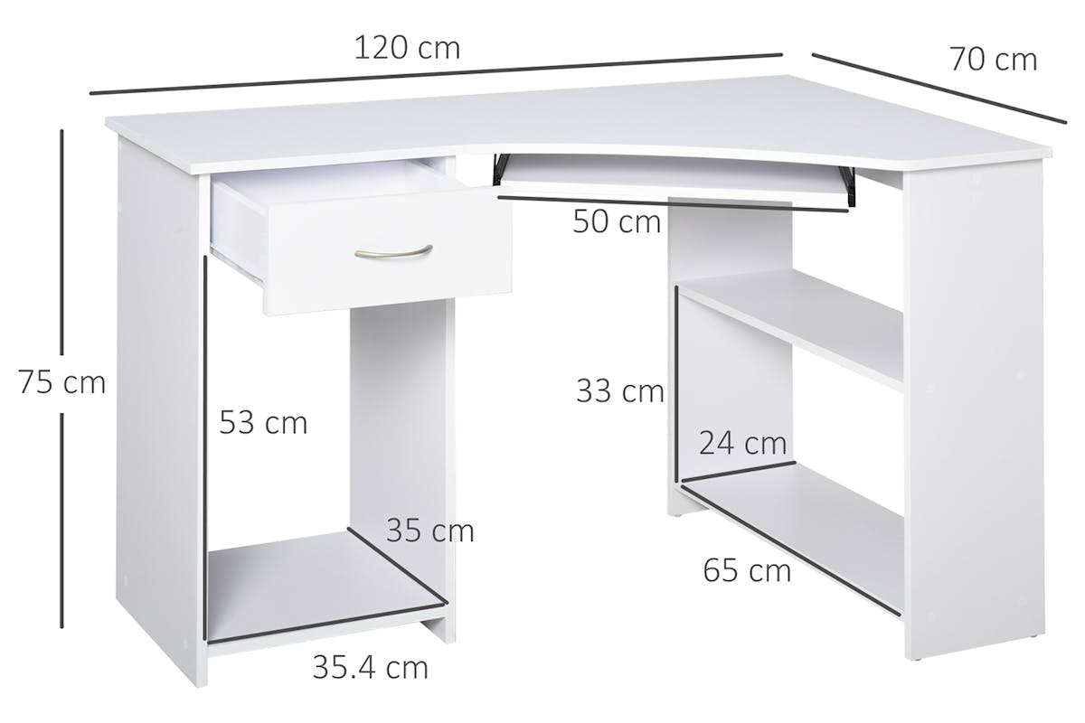Homcom Home Office Computer Desk | White-7