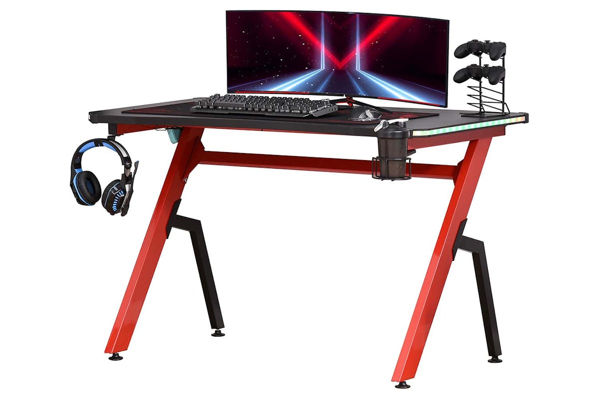 Homcom Computer and Gaming Desk | Black/Red