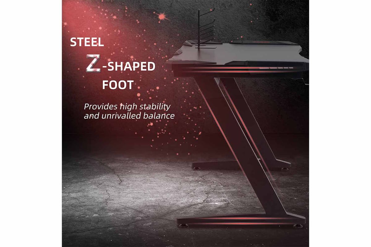 Homcom Gaming Desk with Cup Holder | Black-4