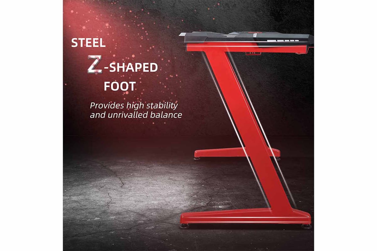 Homcom Gaming Computer Desk | Red/Black-4