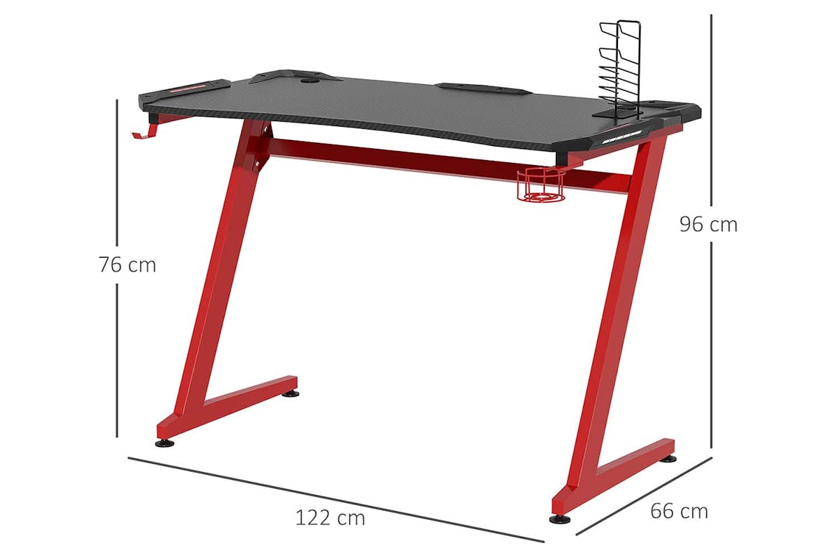 Homcom Gaming Computer Desk | Red/Black-7