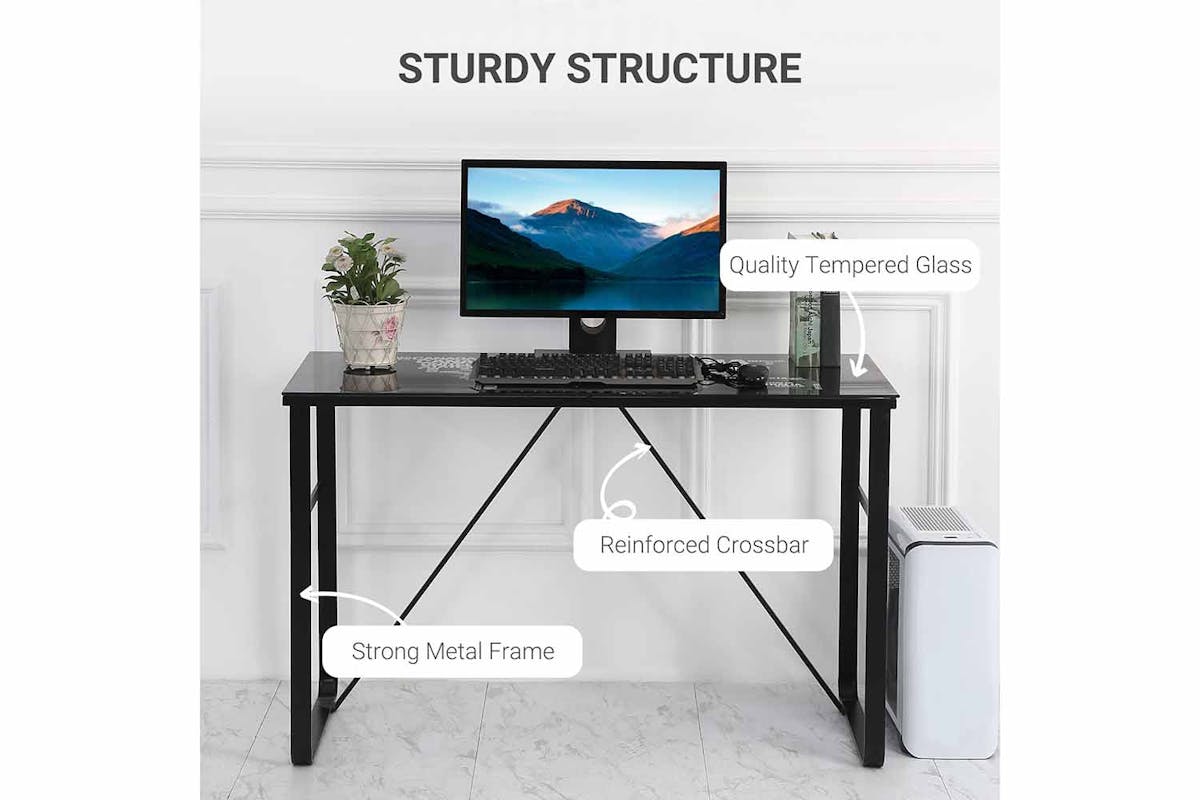 Homcom Study Desk with World Map Printing | Black-4