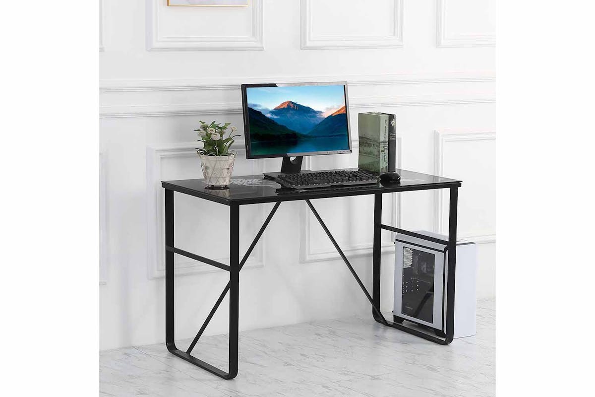 Homcom Study Desk with World Map Printing | Black-6