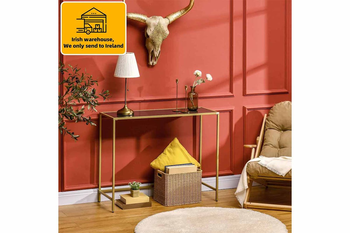 Homcom Console Table | Gold & White-5
