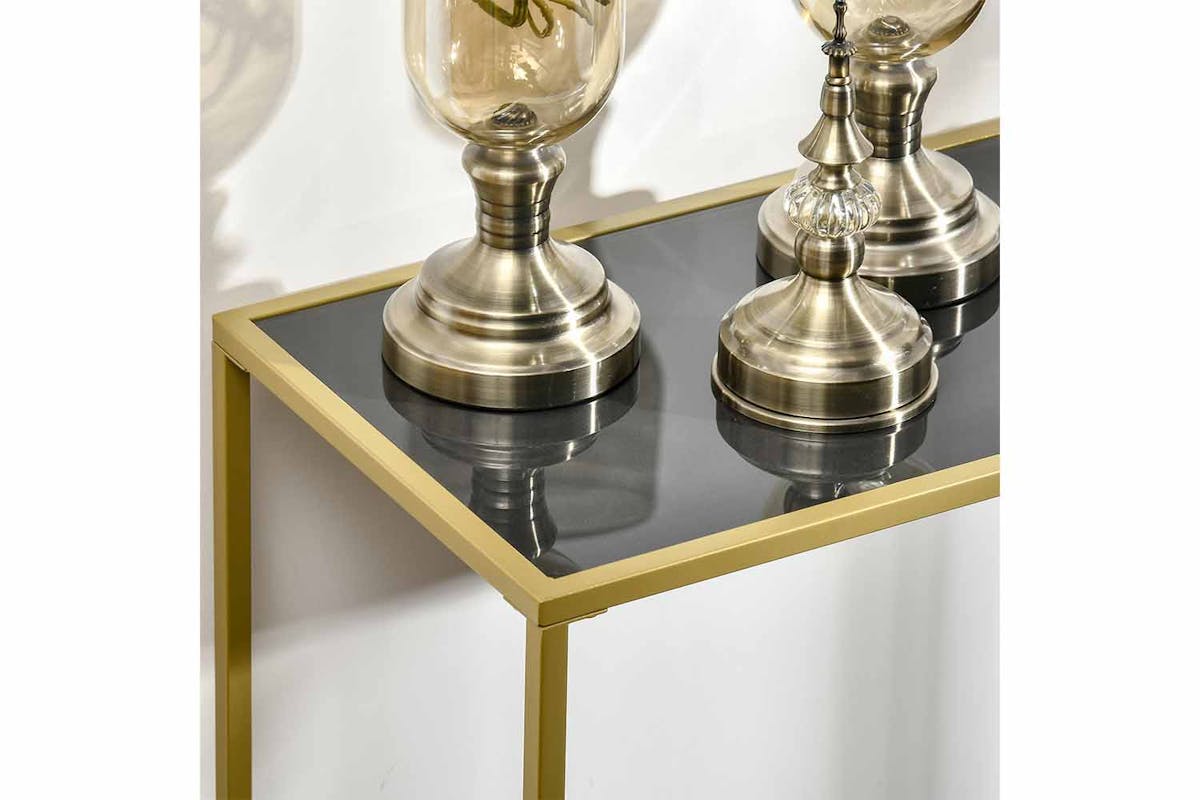 Homcom Console Table | Gold & White-2