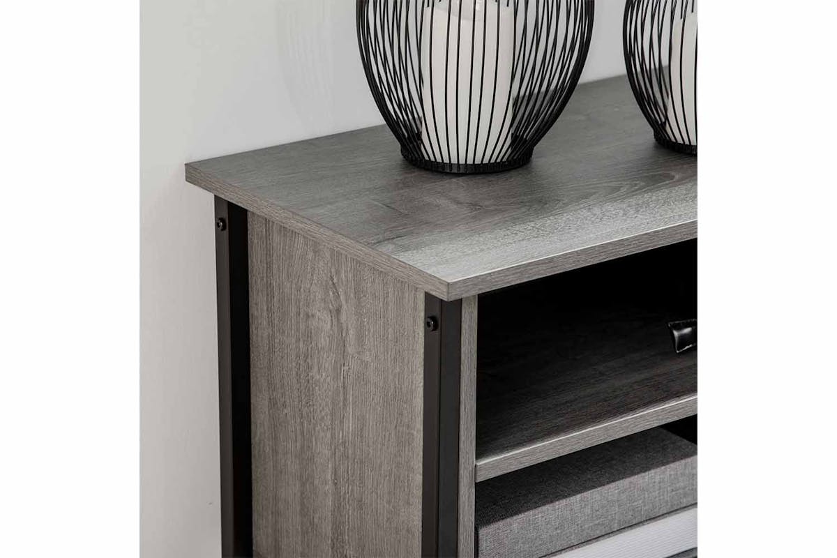 Homcom Console Table with Cabinet | Grey & Black-2