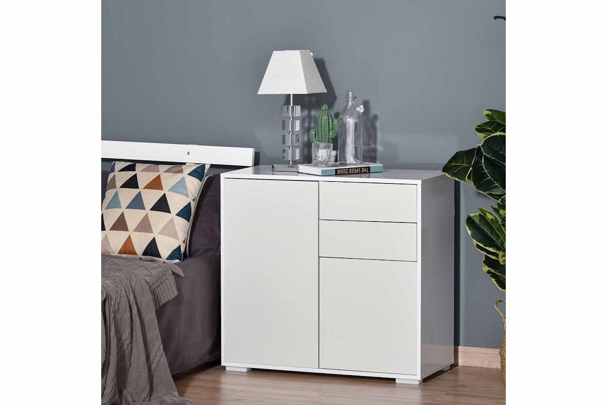 Homcom 2 Door Sideboard | 2 Drawers | White-2