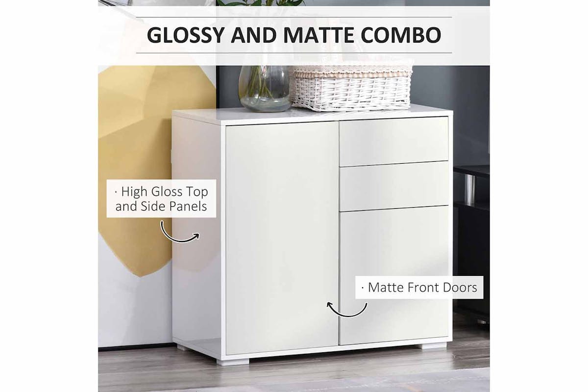 Homcom 2 Door Sideboard | 2 Drawers | White-4