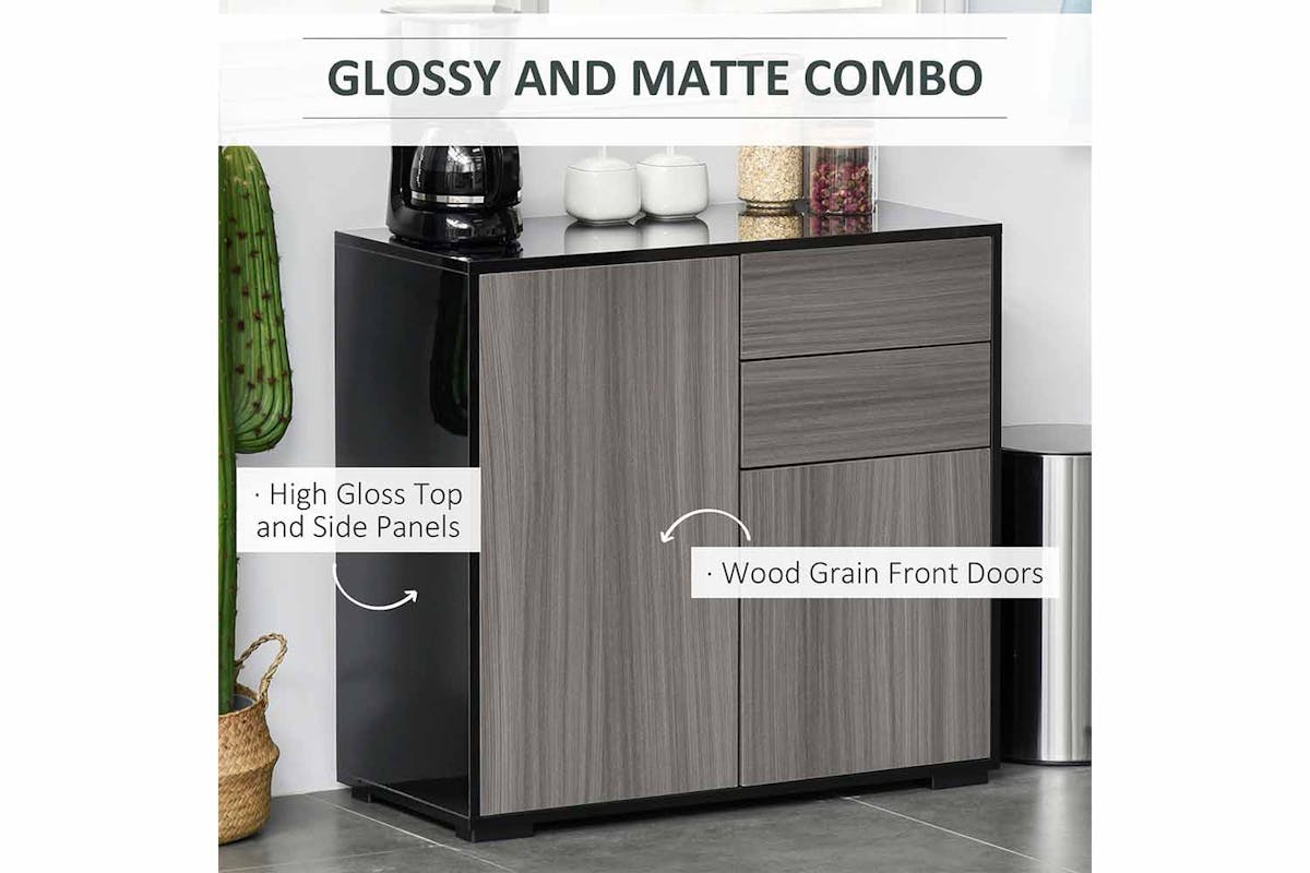 Homcom 2 Doors Sideboard | 2 Drawers | Grey-4