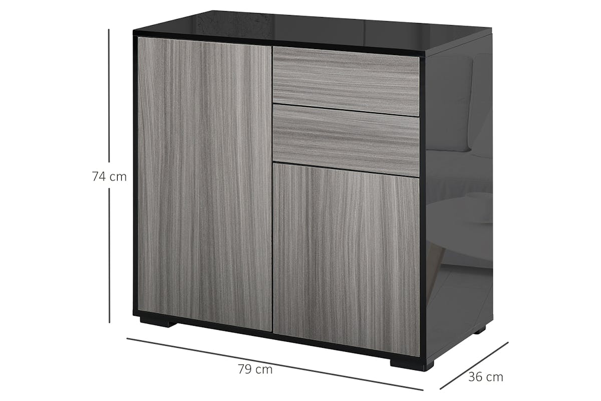 Homcom 2 Doors Sideboard | 2 Drawers | Grey-5