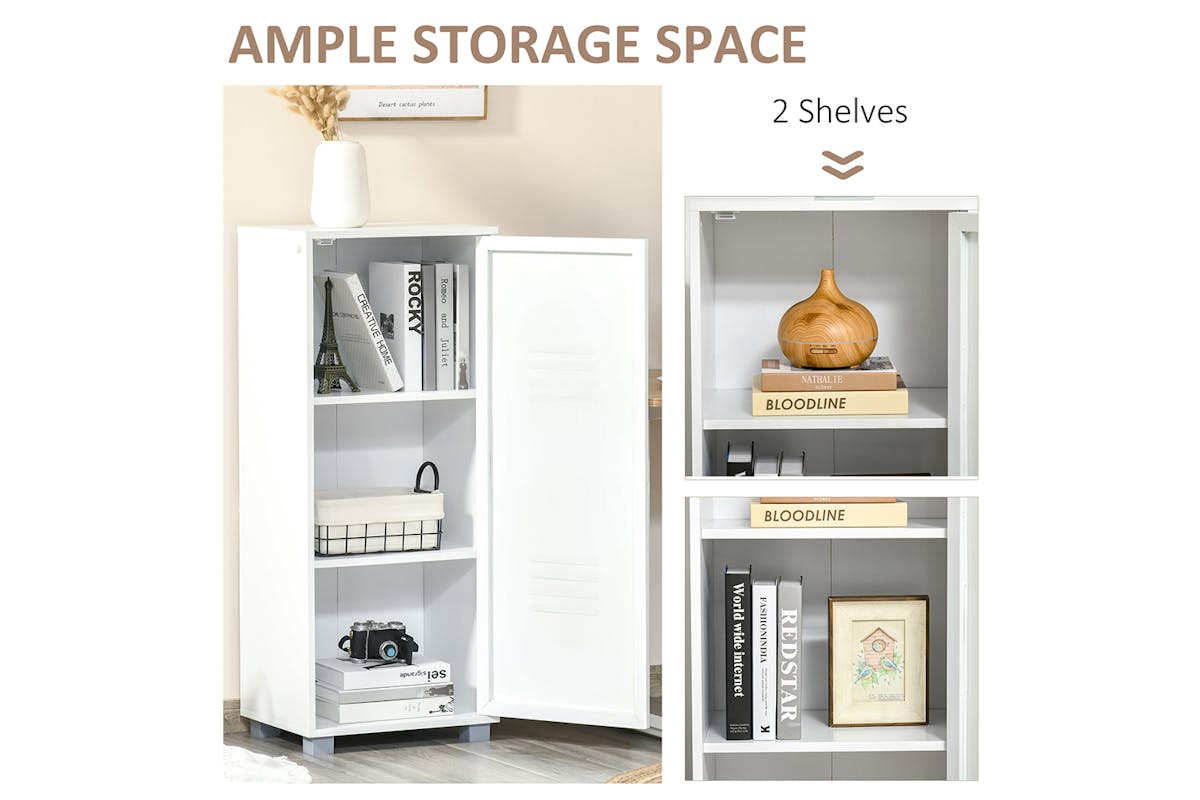 Homcom Modern 2-Tier Cabinet Storage | White-5