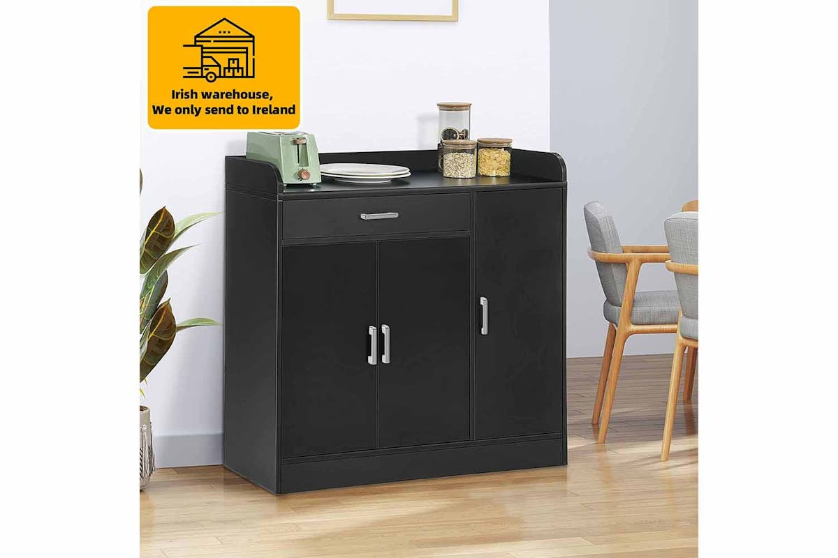 Homcom 3 Doors Sideboard | Storage Cabinet | Black-2